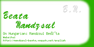 beata mandzsul business card